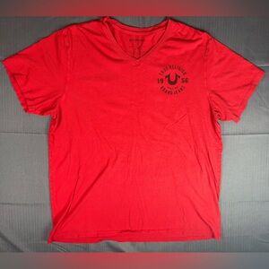 True Religion Men's Red Graphic Tee